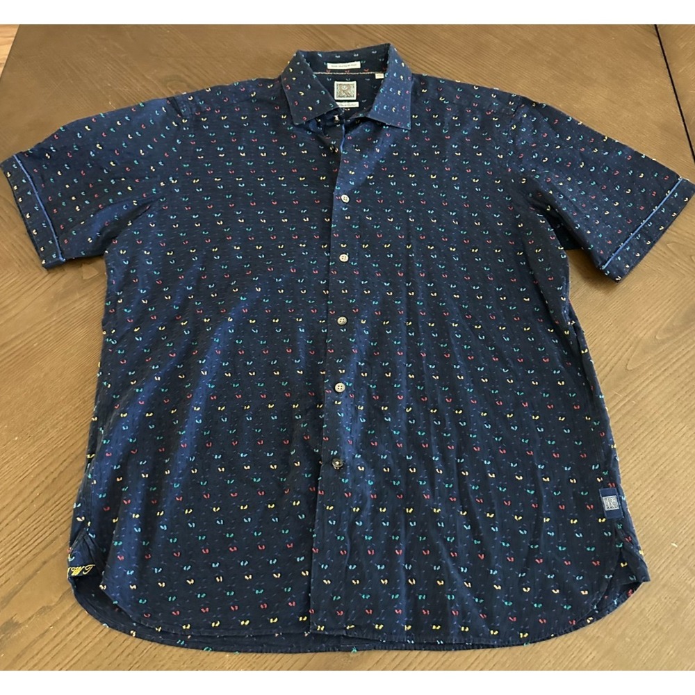 R‎ By Robert Graham Handcrafted In Italy Multi Color Button Down Shirt 2XL